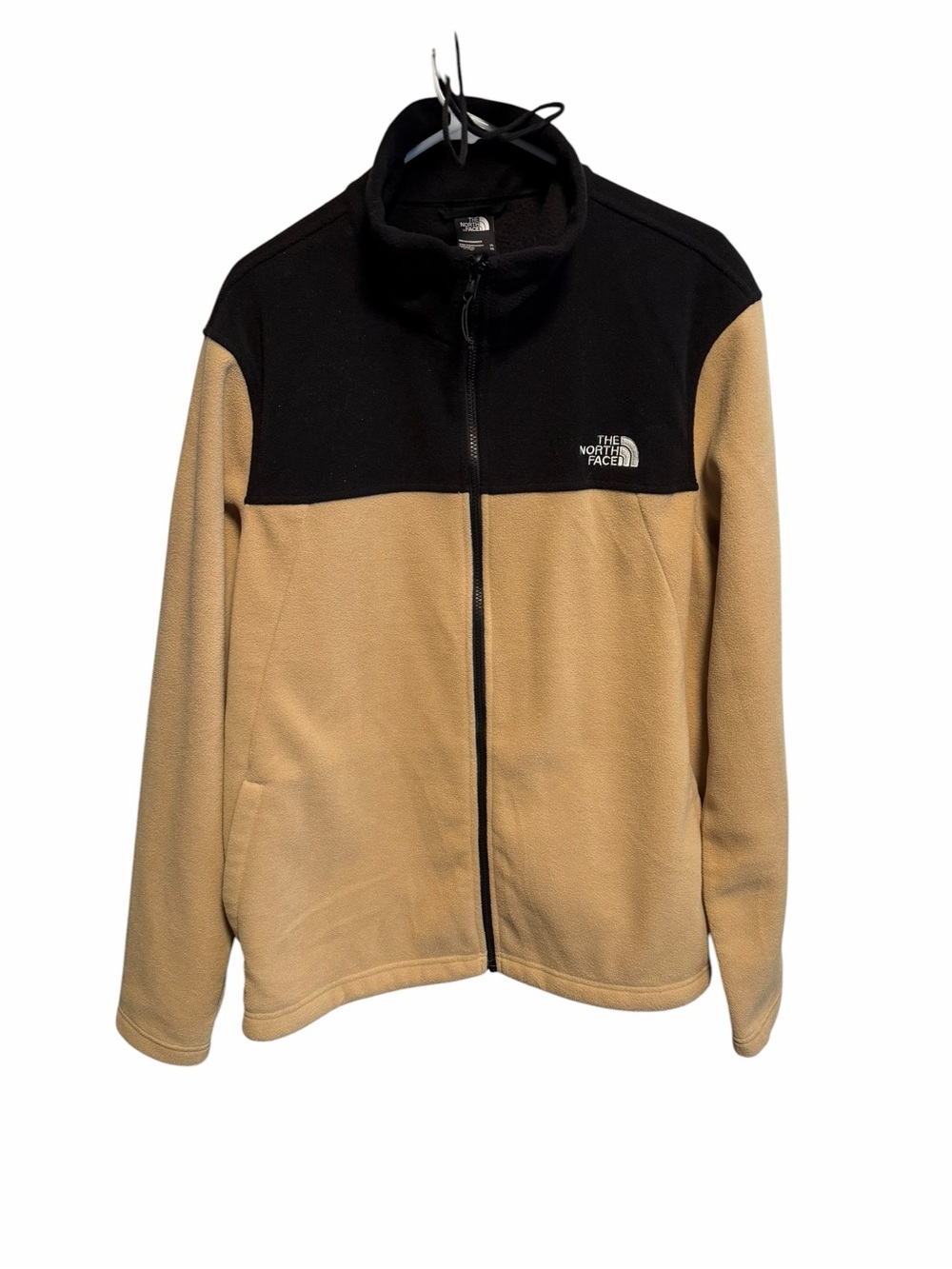 The North Face Men’s Two-Tone Fleece Jacket in Black and Tan